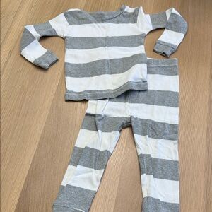 Gray and White Striped Toddlers Pajamas Size 24M